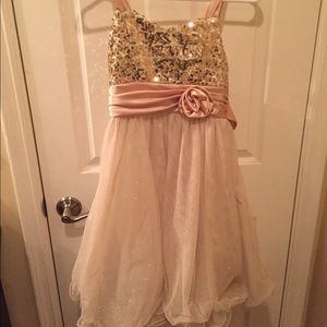 Champagne pink sparkly dress