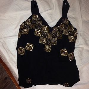 VINTAGE SISTER MAX HAND BEADED SHELL GOLD THREAD