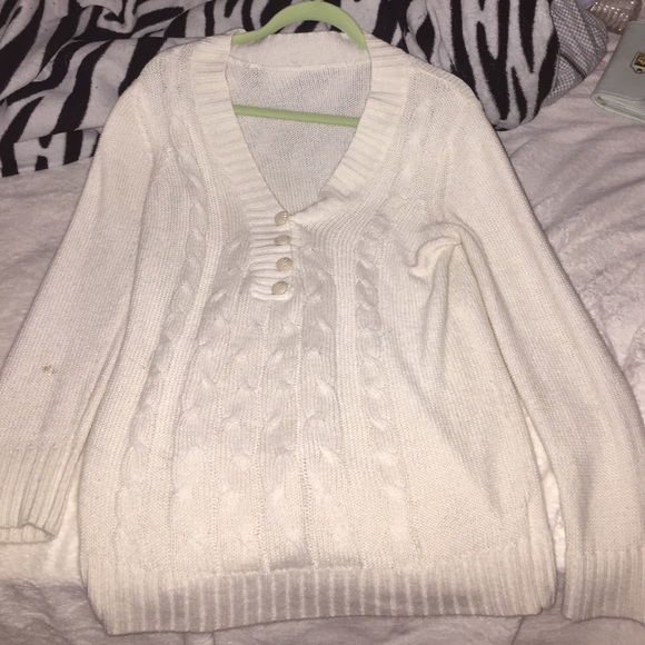 Long white sweater