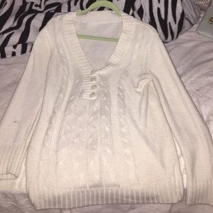 Long white sweater