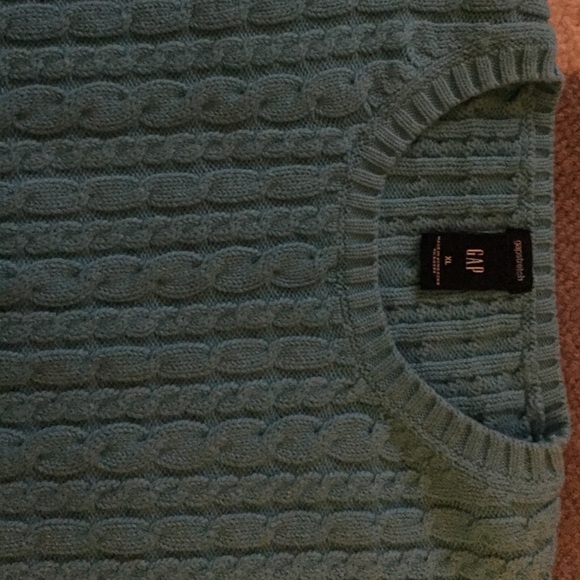 GAP-Ocean Blue/ Knit, Stretch, Ribbed Sweater 💋 - Picture 3 of 3