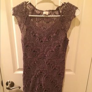 Purple lace tight dress
