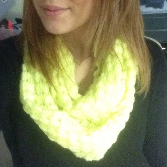 Neon yellow infinity scarf