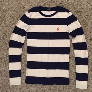 Off-White and Navy Polo