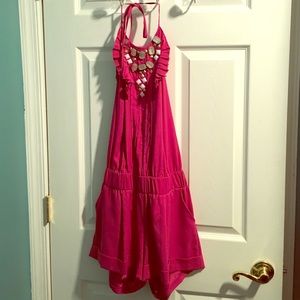 Hot pink dressy romper