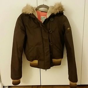 🔥Hollister Down Puffer Jacket With Fur Hood