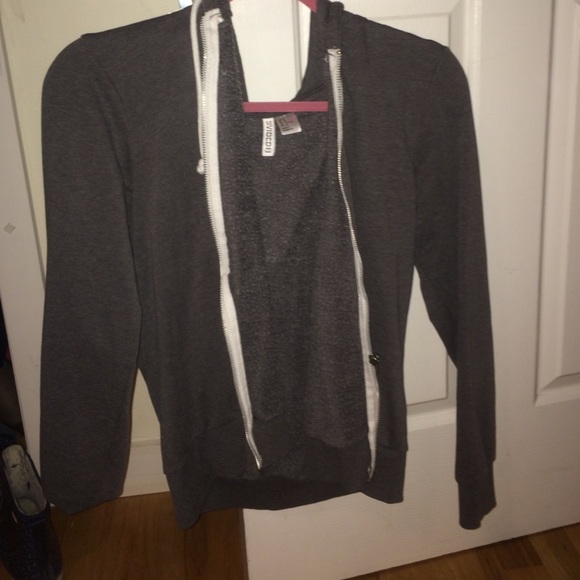 Grey zip up hoodie
