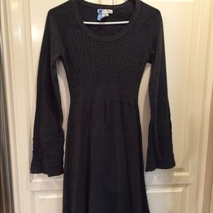 London Times Charcoal Gray Sweater Dress