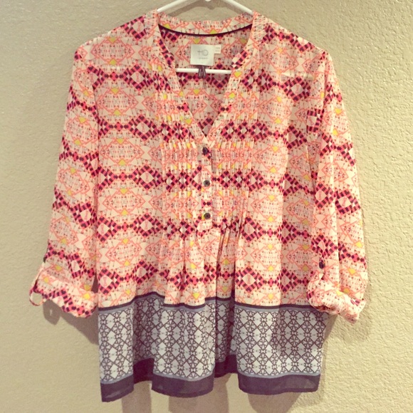 Anthropologie Tops - PETITE Patterned Anthropologie Blouse