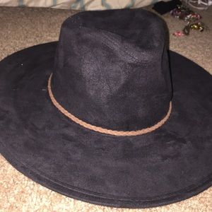 Wide brim hat with braided belt