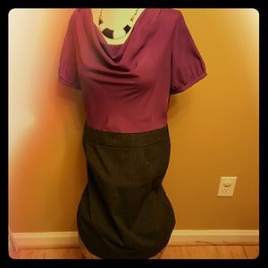 Plum purple and gray dress NWOT