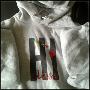 HI CLASS Clothing gray rasta logo hoodie (XL)