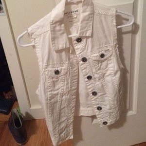 White jean vest