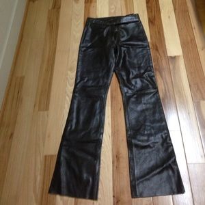 Women's chocolate brown leather pants