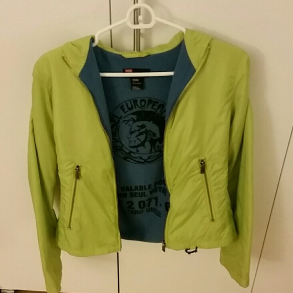 Diesel Lime Green Lightweight Hooded Jacket