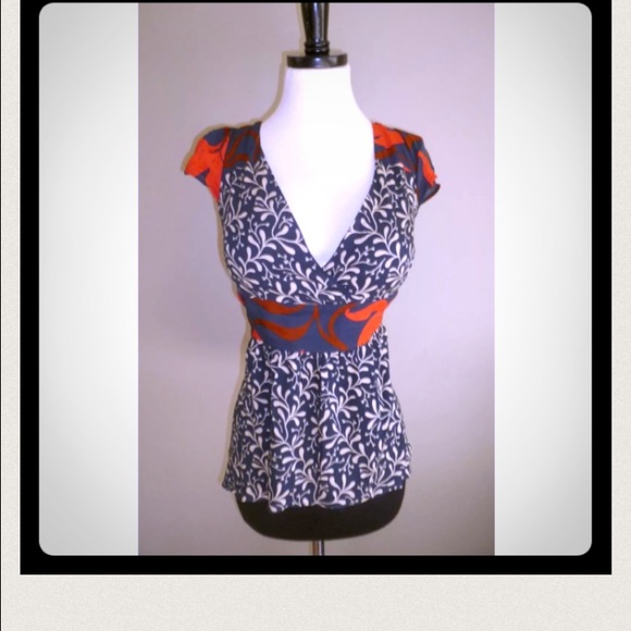 Antropologie Mixed Leaves Surplus Top