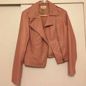 Muted Pink Faux Leather Jacket