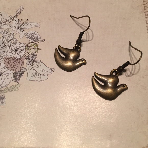 Bronze dove earrings