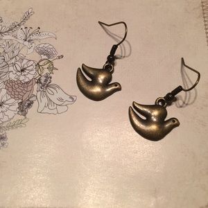 Bronze dove earrings