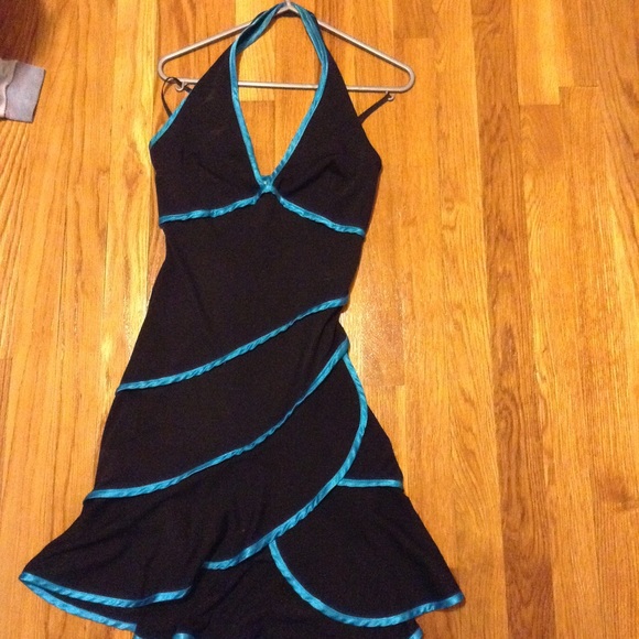 Little black halter dress. Perfect for dancing