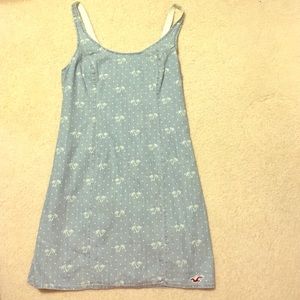 Chambray tropical print dress