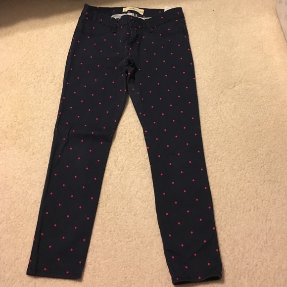 Navy and polka dot cropped jeans - Picture 1 of 2