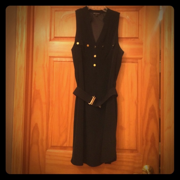 Express black lined v neck dress