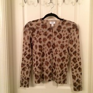 LOFT Animal Print Cardigan