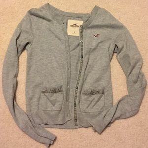 Gray button up sweater