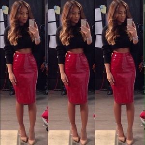 ASOS pencil skirt in Patent PU leather