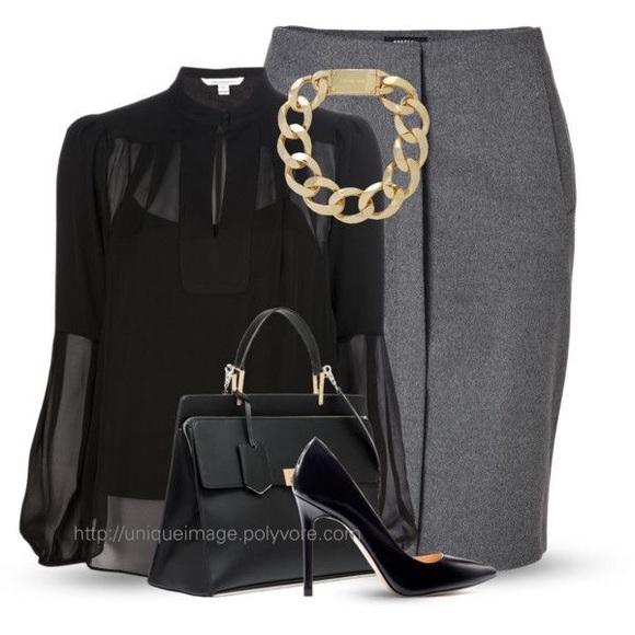 Gray Pencil Skirt Size S