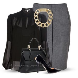 Gray Pencil Skirt Size S