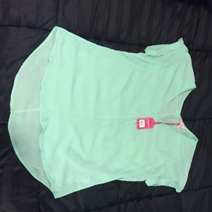 Candies mint green semi sheer top