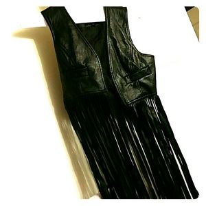black leather vest