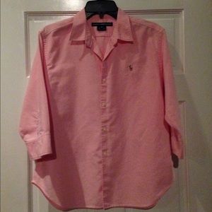 Ralph Lauren Sport 3/4 sleeve pink blouse