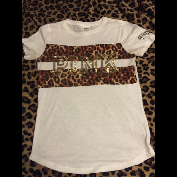 PINK Victoria's Secret Tops - ✨Cheetah Print Sequin Pink Shirt✨