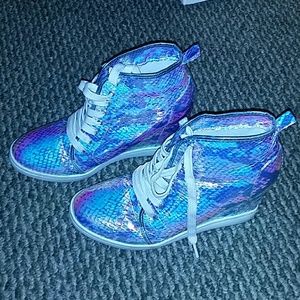 Iredescent Wedge Sneakers