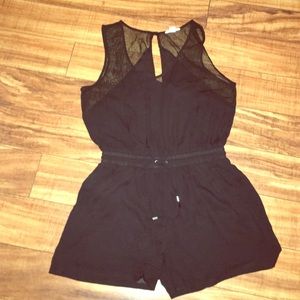 Black open back romper