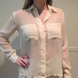 Cream Sheer Top