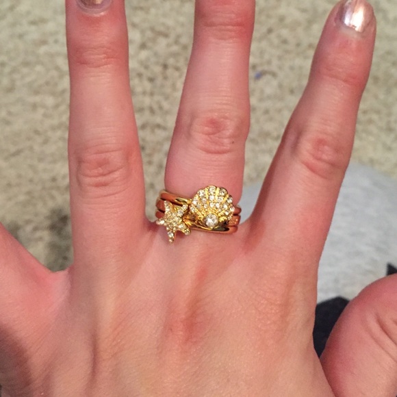 Coach Jewelry - Coach stackable gold starfish & seashell rings