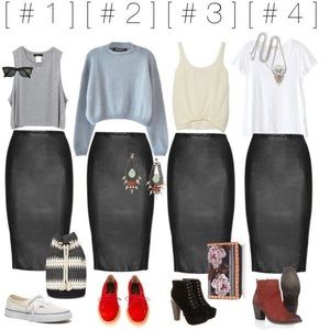 The Limited Dark Navy Pencil Skirt