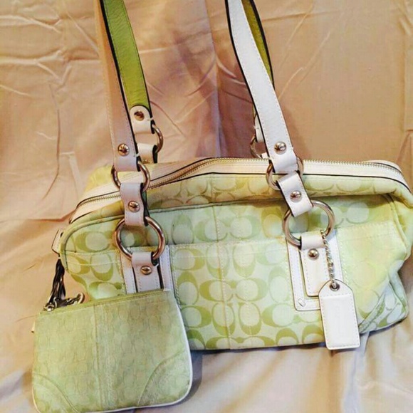 Coach shoulder bag with matching wristlet