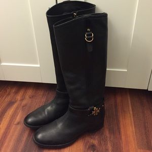 Size 11 black leather Tory Burch riding boots
