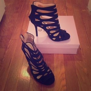 Black caged high heel