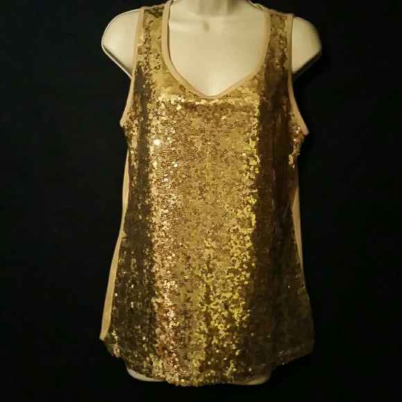Gold sequined tank