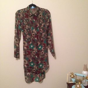 Sheer army style flower shirt/dress