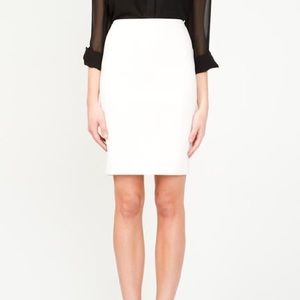 MANGO WHITE LINEN PENCIL SKIRT