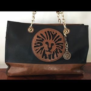 Anne Klein Black & Brown Leather Handbag
