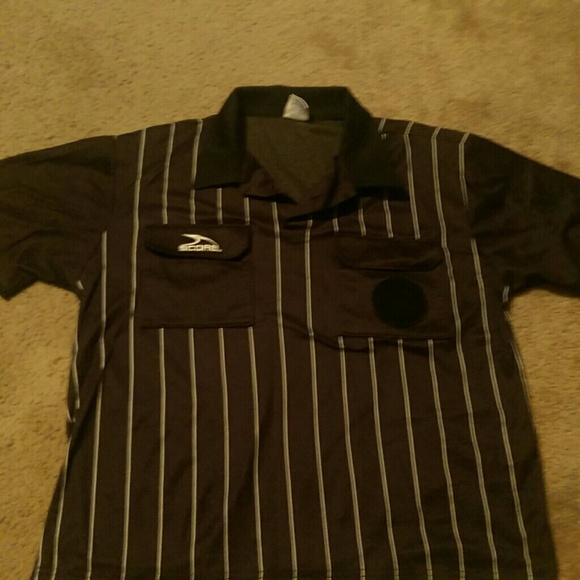 Black shirt with white stripes