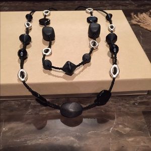 Black and silver beaded necklace